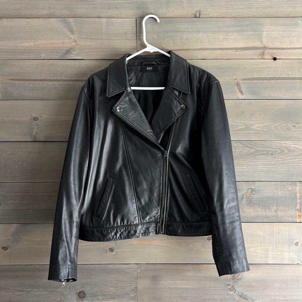 ABLE | Maha Black Leather Jacket Sz XXL